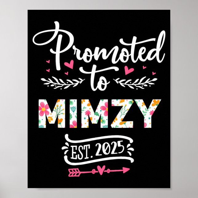 Promoted To Mimzy 2025 Cute Pregnancy Announcement Poster (Front)
