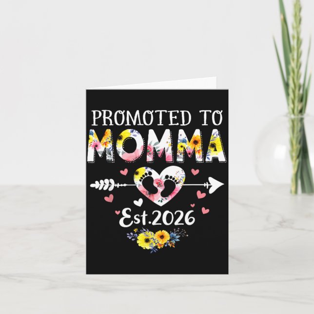 Promoted To Momma 2026 First Time New Grandma Preg Card (Front)