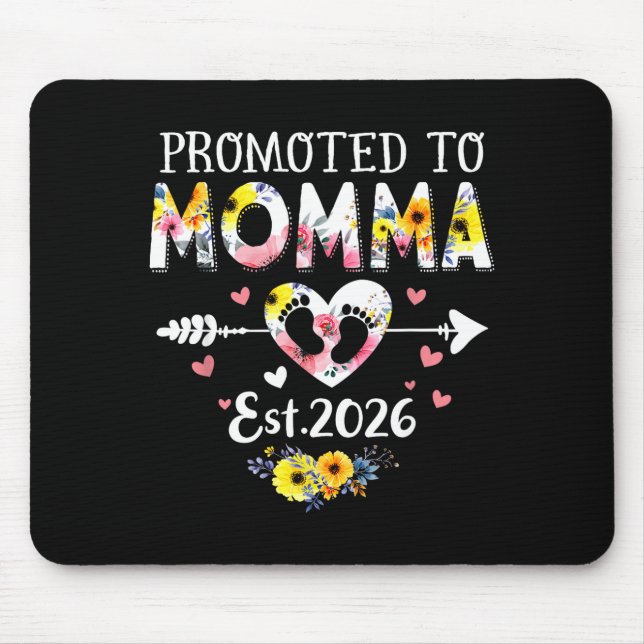 Promoted To Momma 2026 First Time New Grandma Preg Mouse Mat (Front)