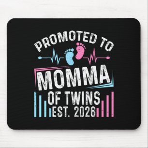 Promoted To Momma Of Twins Est 2026 Baby Shower Vi Mouse Mat