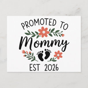 Promoted to Mommy 2026 Funny First Time Pregnancy  Announcement Postcard