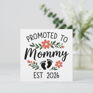 Promoted to Mommy 2026 Funny First Time Pregnancy Invitation