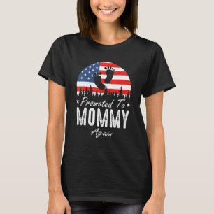 Promoted To Mommy Again 2024 US Flag Father's Day T-Shirt