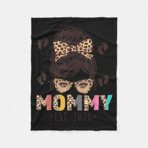 Promoted To Mommy Est 2026 Mom To Be New Mother Me Fleece Blanket