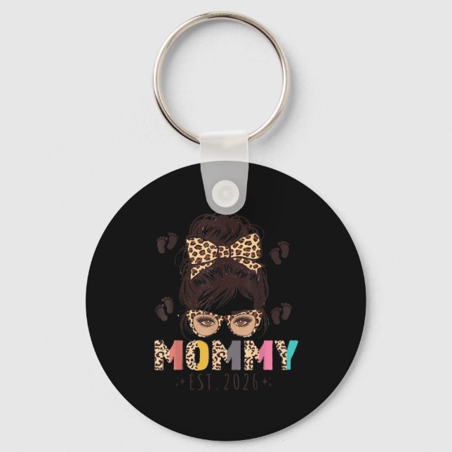 Promoted To Mommy Est 2026 Mom To Be New Mother Me Key Ring (Front)