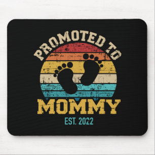 Promoted to mommy vintage retro for new mom mouse mat