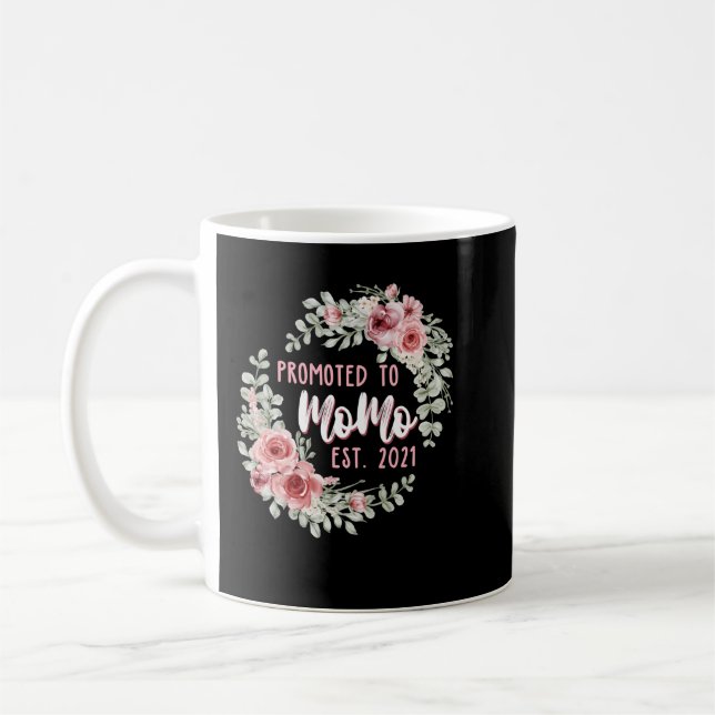 Promoted To Momo Est 2021 Mothers Day New Grandma Coffee Mug (Left)