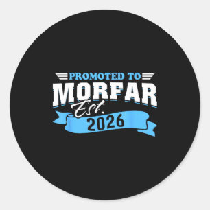 Promoted to morfar est 2026 new grandpa to be 26 classic round sticker