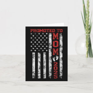 Promoted To Mum Est 2025 Vintage American Flag New Card