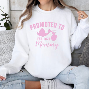 Promoted To Mummy 2025 Stork Girl Gender Reveal Sweatshirt
