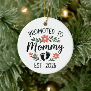 Promoted to Mummy 2026 Funny First Time Pregnancy  Ceramic Tree Decoration