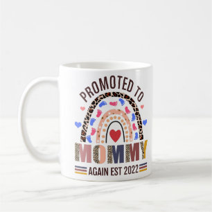 Promoted To Mummy Again 2022 Leopard Rainbow Coffee Mug