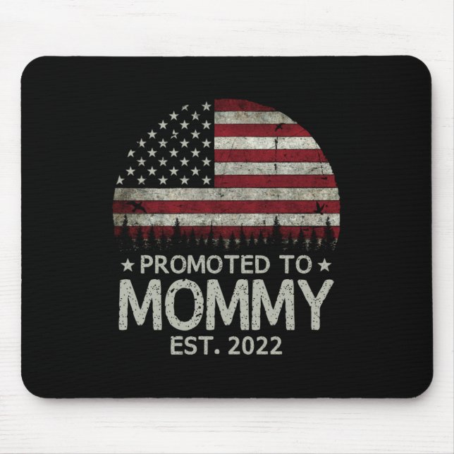 Promoted to Mummy Est 2022 First Time Dad Mouse Mat (Front)