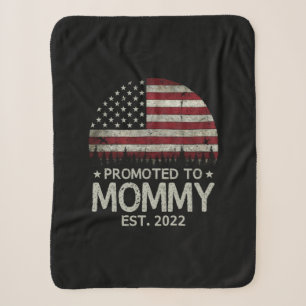 Promoted to Mummy Est 2022 First Time Dad Sherpa Blanket