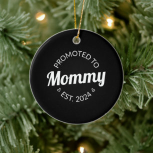 Promoted To Mummy Est 2024 Ceramic Tree Decoration