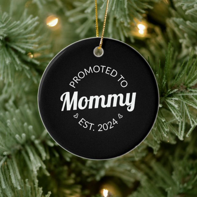 Promoted To Mummy Est 2024 Ceramic Tree Decoration (Tree)