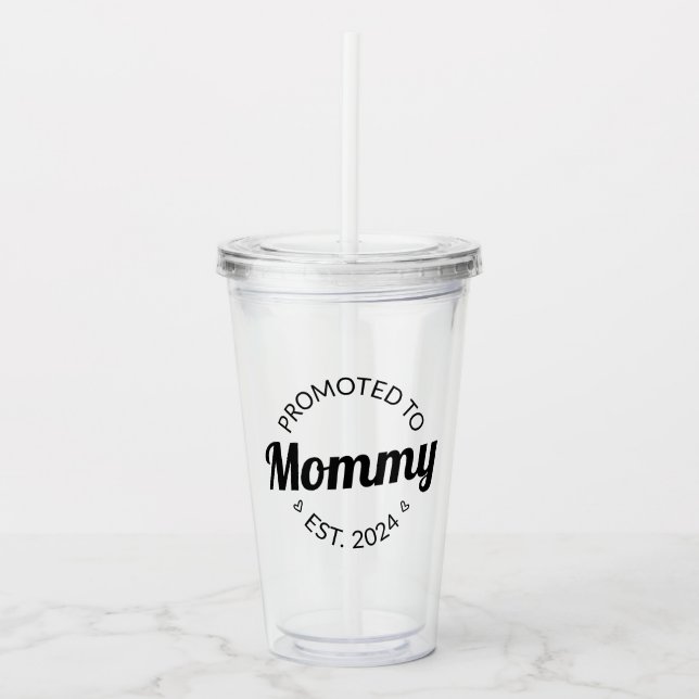 Promoted To Mummy Est. 2024 I Acrylic Tumbler (Front)