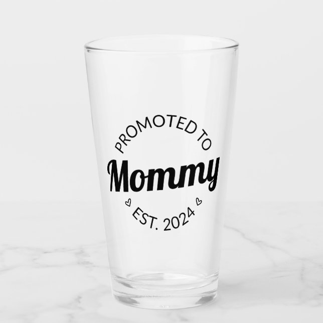Promoted To Mummy Est. 2024 I Glass (Front)