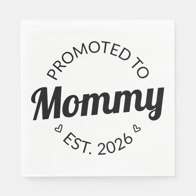 Promoted To Mummy Est. 2026 I Napkin (Front)