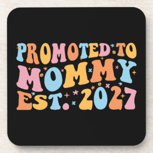Promoted To Mummy Est 2027 New Mum Announcement Coaster