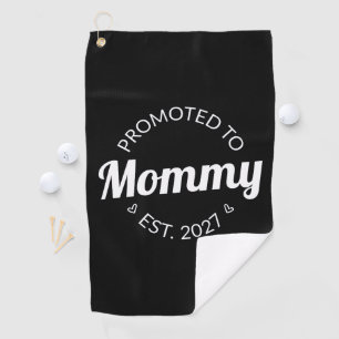 Promoted To Mummy Est 2027 New Mum Announcement I Golf Towel