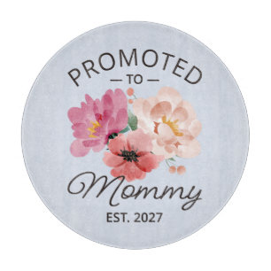 Promoted To Mummy Est 2027 New Mum Announcement VI Cutting Board