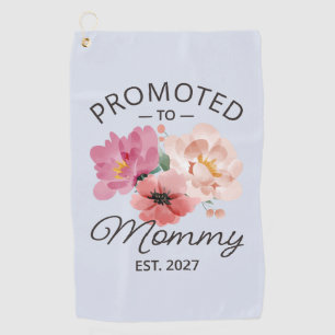 Promoted To Mummy Est 2027 New Mum Announcement VI Golf Towel