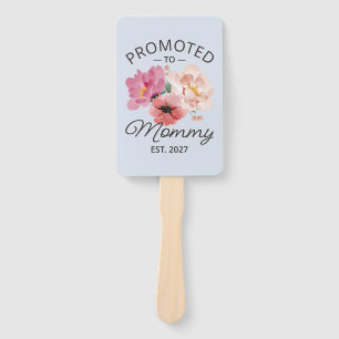 Promoted To Mummy Est 2027 New Mum Announcement VI Hand Fan