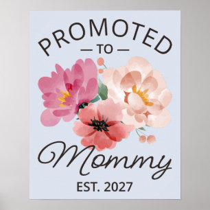 Promoted To Mummy Est 2027 New Mum Announcement VI Poster