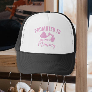 Promoted To Mummy Est Year Girl Gender Reveal Trucker Hat