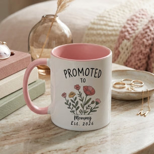 Promoted to Mummy Floral Mama Era Artwork Mug