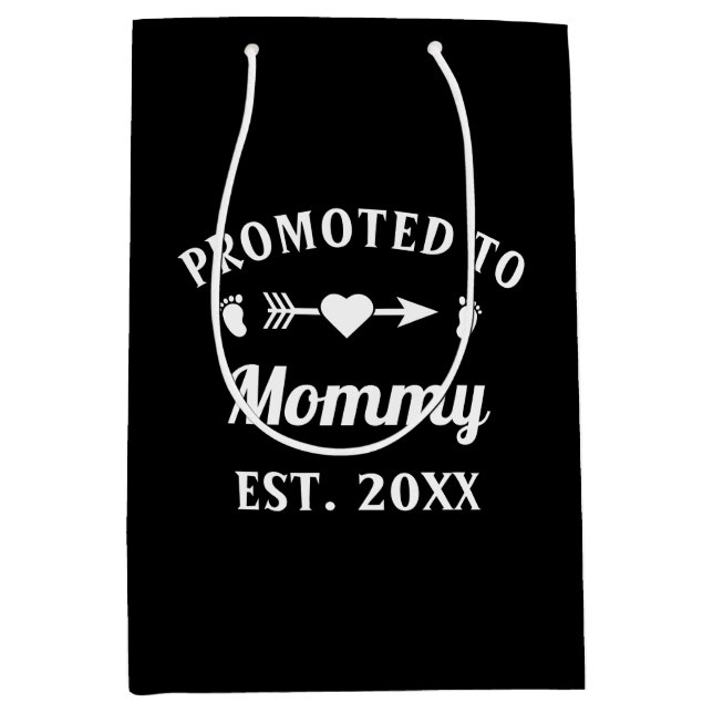 Promoted To Mummy Motherhood Mother's Day Medium Gift Bag (Front)