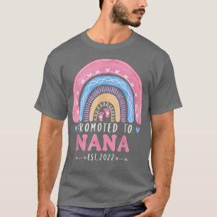 Promoted to Nana Est 2022 Women Rainbow Decoration T-Shirt