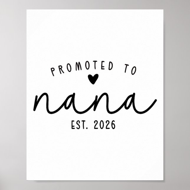 Promoted To Nana Est 2026 New Nana Mothers Day Wom Poster (Front)