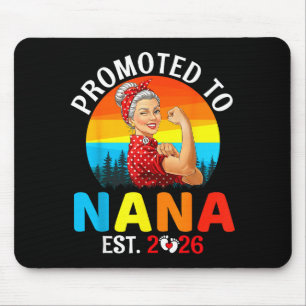 Promoted To Nana Est 2026 Strong Grandma Wer Retro Mouse Mat
