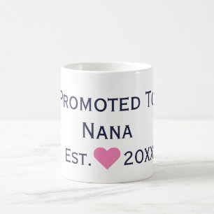 Promoted To Nana Navy & Pink Mug