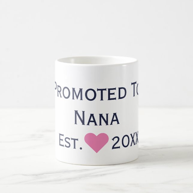 Promoted To Nana Navy & Pink Mug (Center)