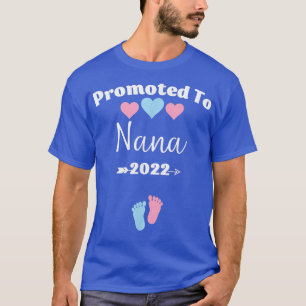 Promoted to Nana Pink and Blue Pregnancy Announcem T-Shirt