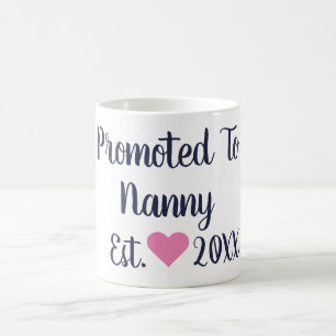 Promoted To Nanny Navy & Pink Mug