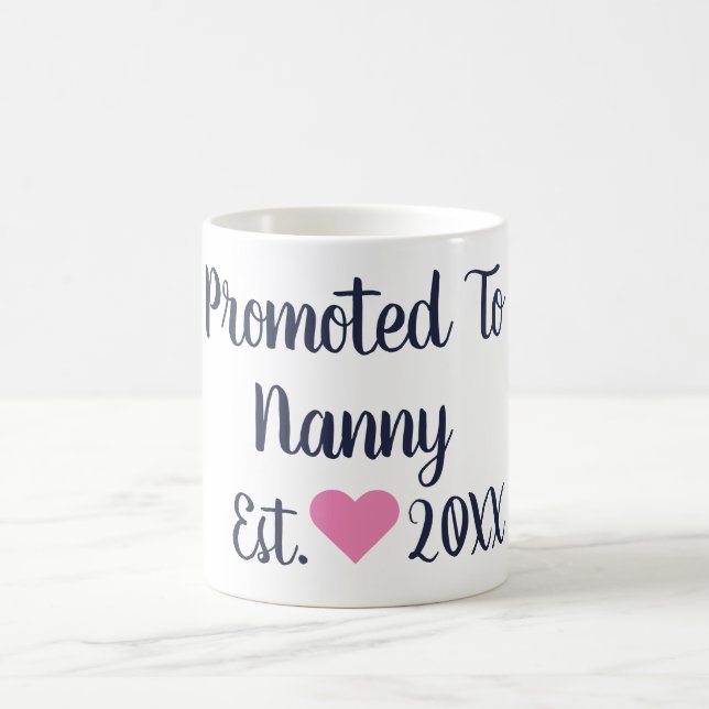 Promoted To Nanny Navy & Pink Mug (Center)