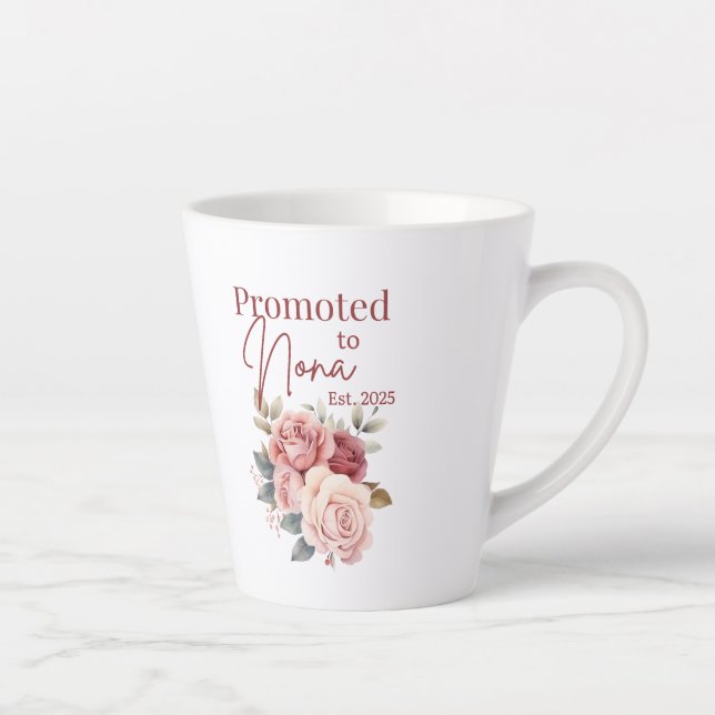 Promoted to Nona Mug – Floral Grandmother Gift (Right)