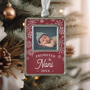 Promoted to Noni Baby Photo Grandma Silver Plated Framed Ornament