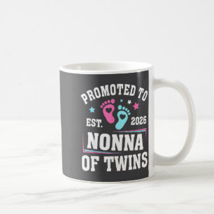 Promoted To Nonna Est 2026 Of Twins Gender Reveal  Coffee Mug