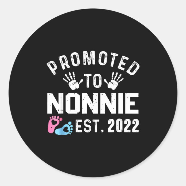 Promoted To Nonnie Est 2022 Funny New Nonnie  Classic Round Sticker (Front)