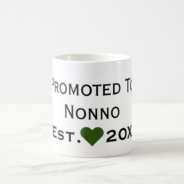 Promoted To Nonno Black & Green Mug (Center)