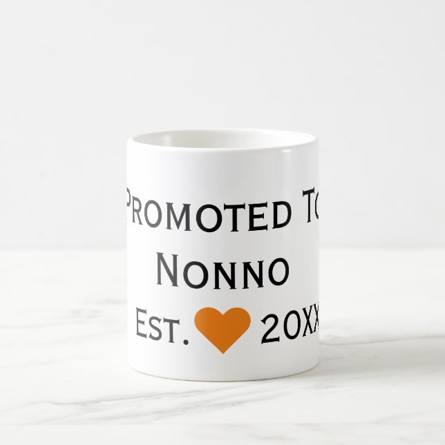 Promoted To Nonno Black & Orange Mug (Center)