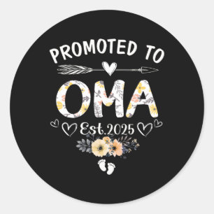 Promoted To Oma Est 2025 Mothers Day New Oma 4  Classic Round Sticker