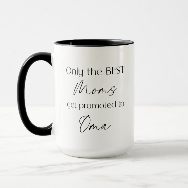 Promoted to Oma | Grandmother Gift | New Grandma Mug (Left)