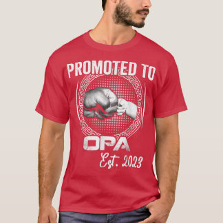 Promoted to Opa Est 2023 Funny Pregnancy Announcem T-Shirt