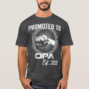 Promoted to Opa Est 2023 Funny Pregnancy Announcem T-Shirt